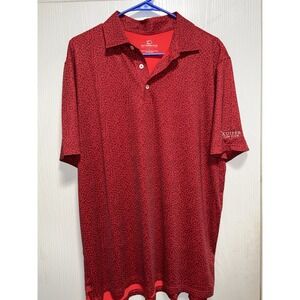 Southern Tide Men's Large Football Plays pattern performance golf polo shirt